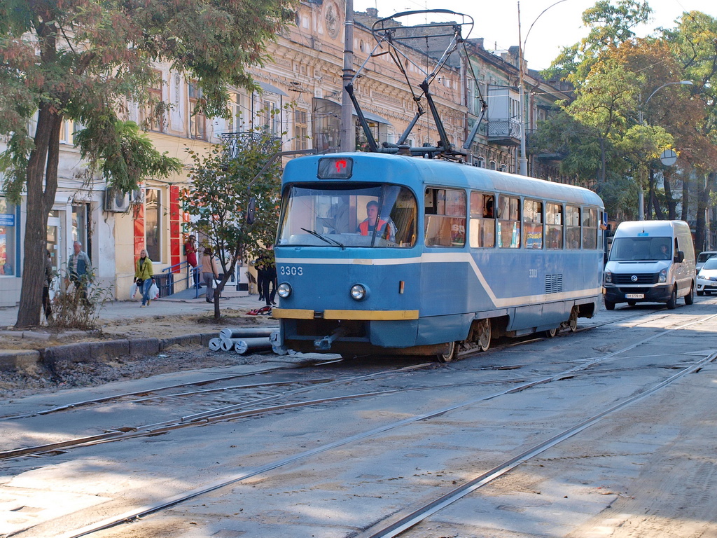 Одесса, Tatra T3R.P № 3303; Одесса — 2016-2017 — Реконструкция путей на Тираспольской площади