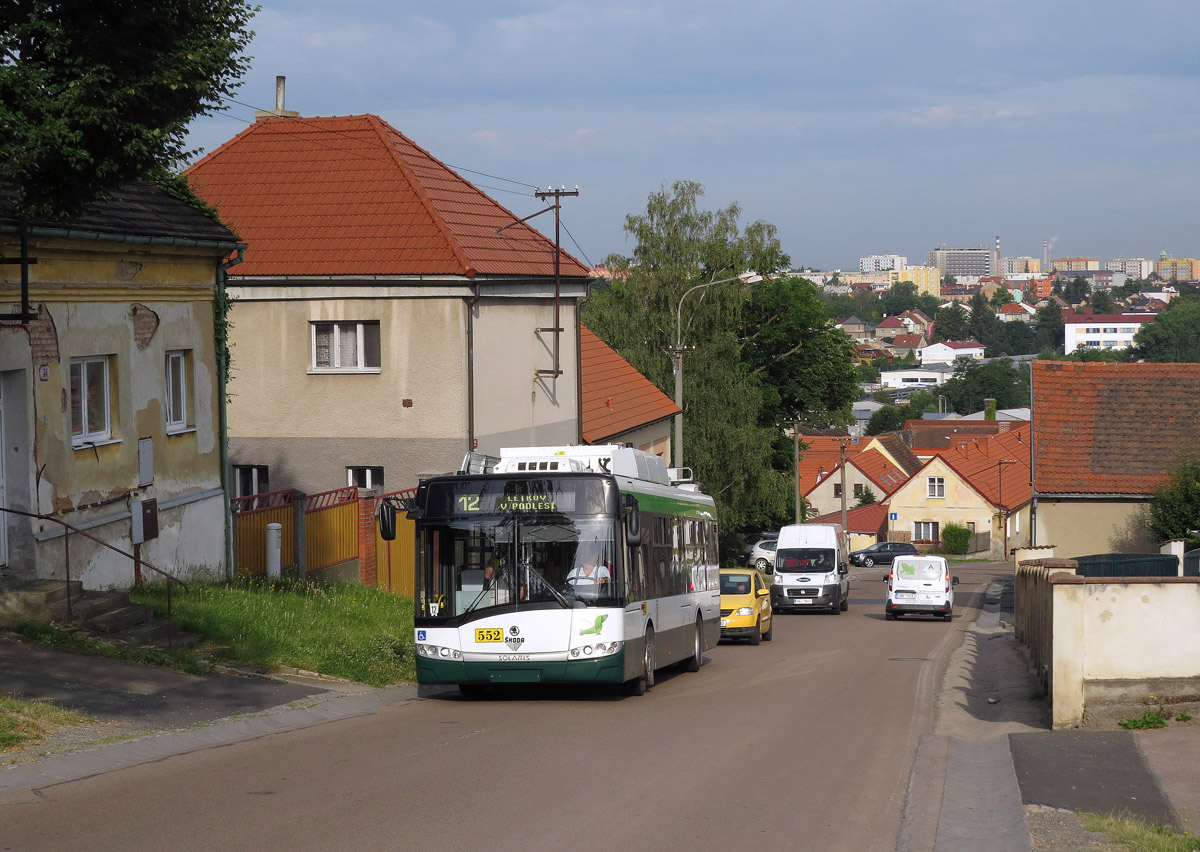 Plzeň, Škoda 26Tr Solaris III # 552; Plzeň — Trolejbusová trať bez trolejového vedení do Letkova / The Catenary Free Trolleybus Line to Letkov