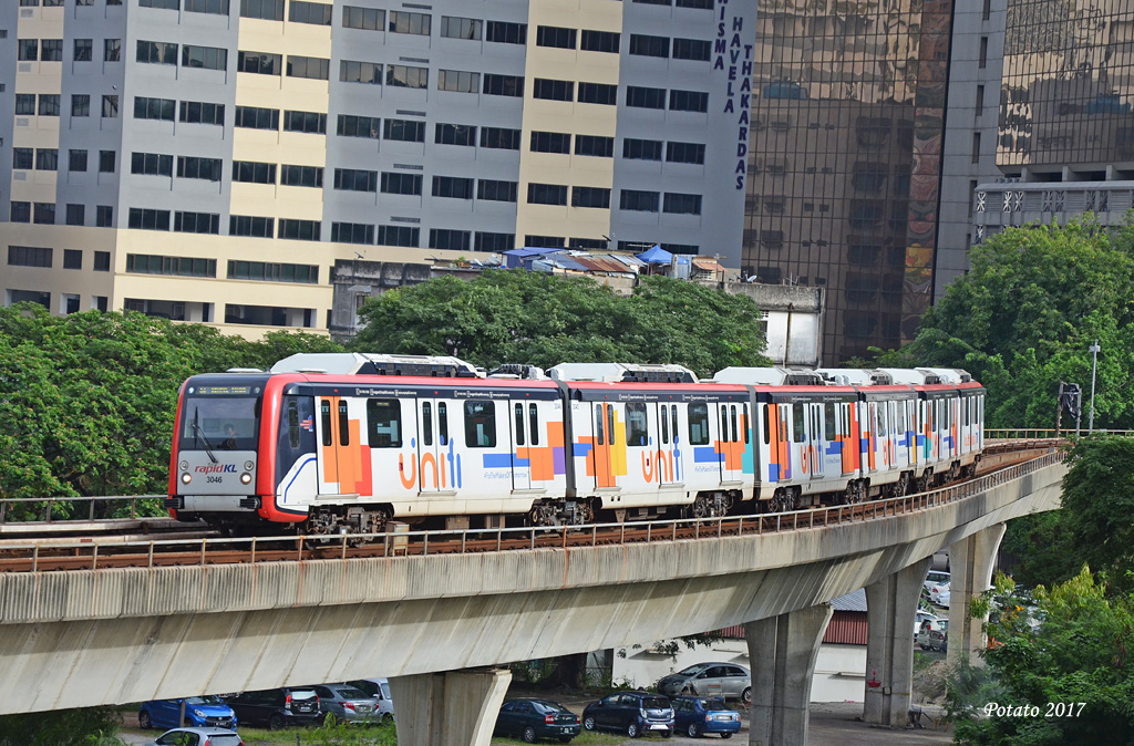 Kuala Lumpur, CSR Zhuzhou AMGLRV — 3046; Kuala Lumpur — Line 3/4 — LRT (Ampang / Sri Petaling Line)