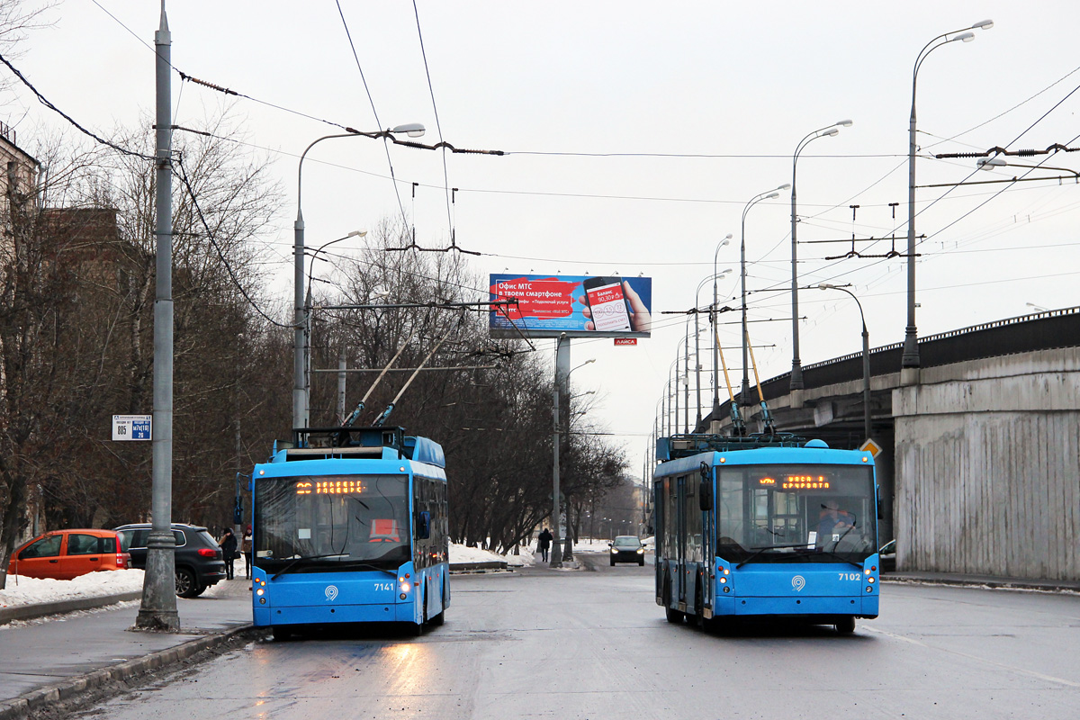 Moskva, Trolza-5265.00 “Megapolis” č. 7141; Moskva, Trolza-5265.00 “Megapolis” č. 7102