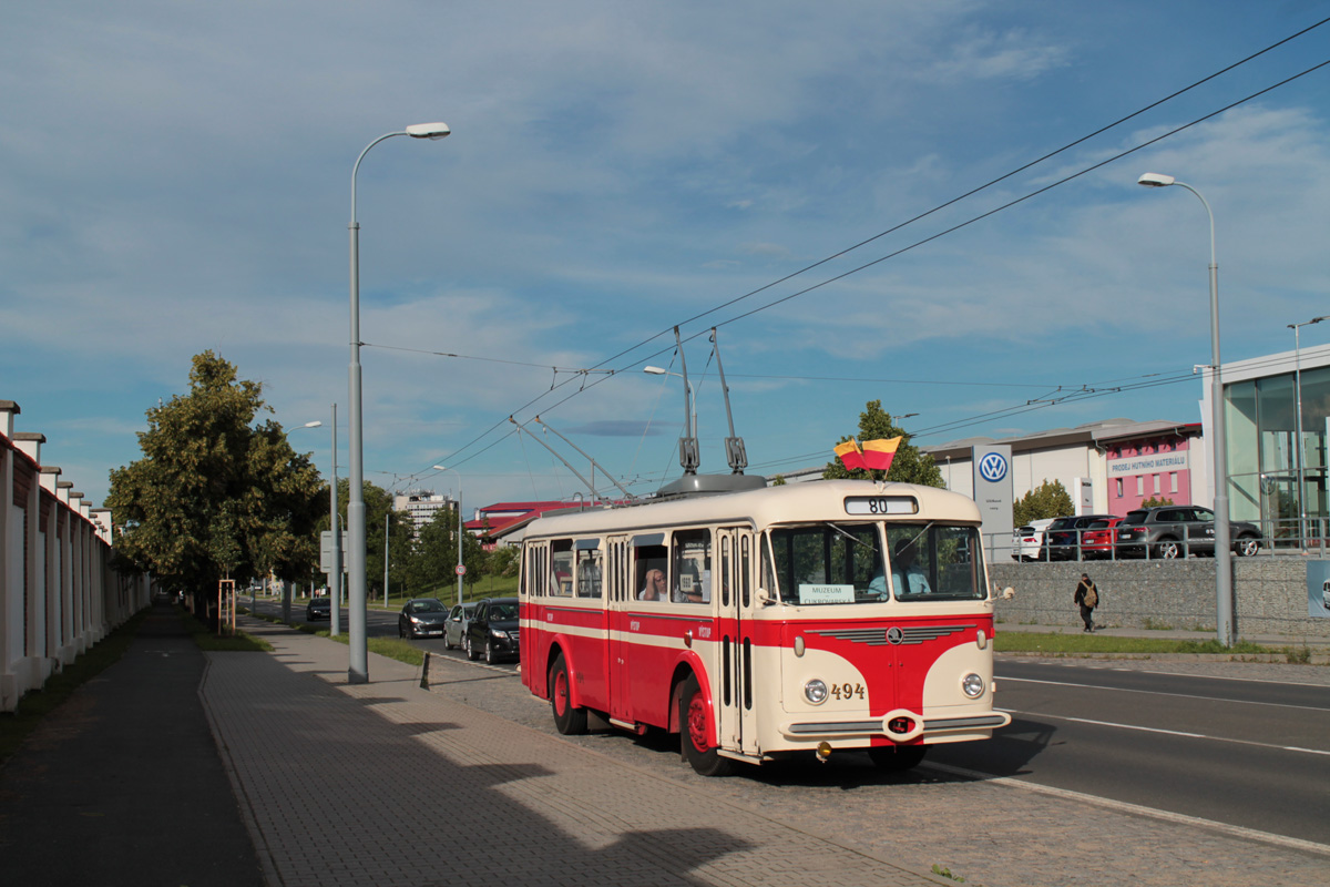 Praga, Škoda 8Tr9 nr. 494; Plzeň — 75 let trolejbusů v Plzni / 75 years of Pilsen trolleybus