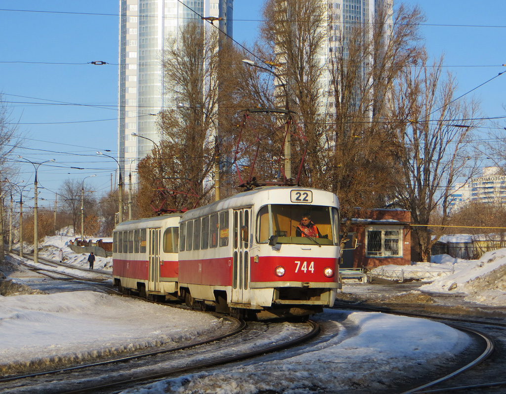 Самара, Tatra T3SU (двухдверная) № 744