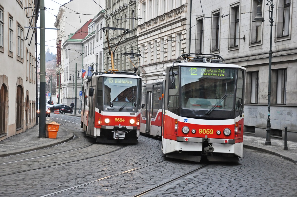 Прага, Tatra T6A5 № 8684; Прага, Tatra KT8D5R.N2P № 9059