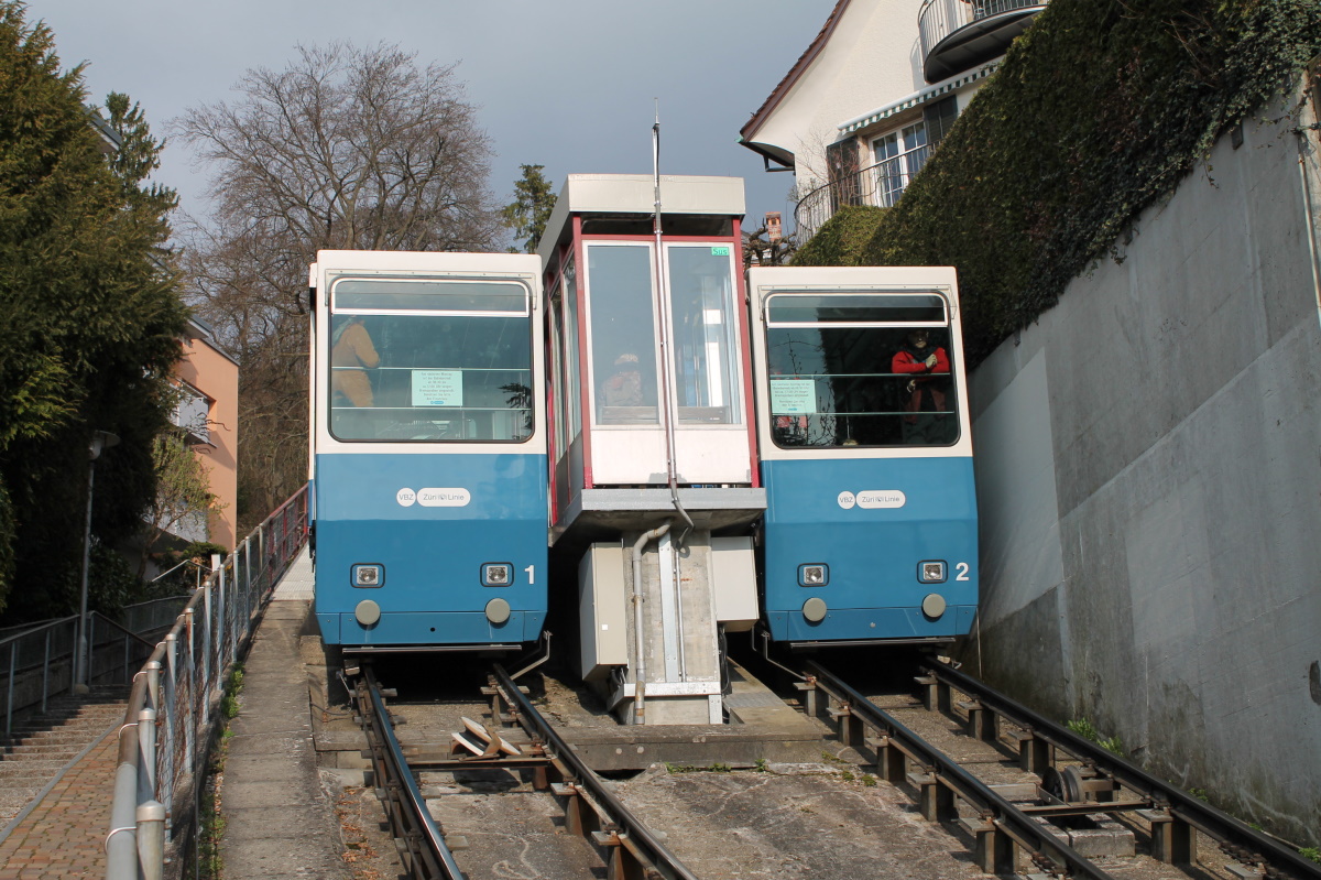 Цюрих, Фуникулёр* № 1; Цюрих, Фуникулёр* № 2; Цюрих — Seilbahn Rigiblick