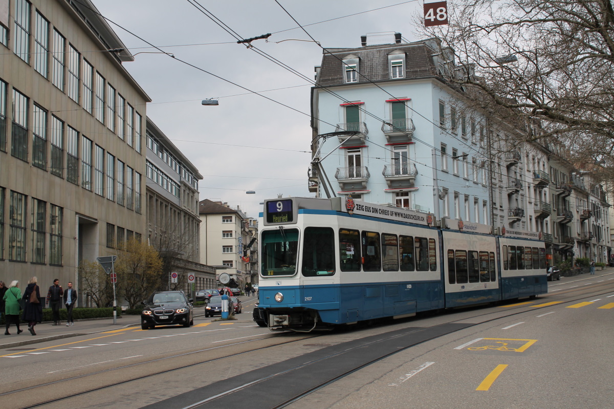 Цюрих, SWP/SIG/ABB Be 4/8 "Tram 2000 Sänfte" № 2107