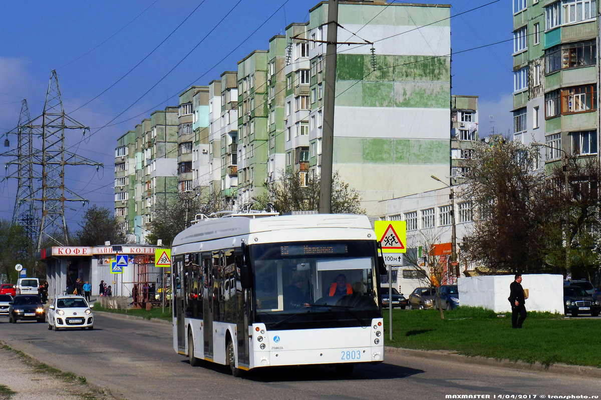 Crimean trolleybus, Trolza-5265.03 “Megapolis” # 2803; Crimean trolleybus — The movement of trolleybuses without CS (autonomous running).
