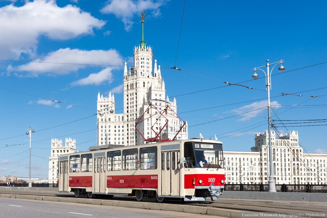 Moskva, Tatra T6B5SU № 0001; Moskva — Parade to 118 years of Moscow tramway on April 15, 2017