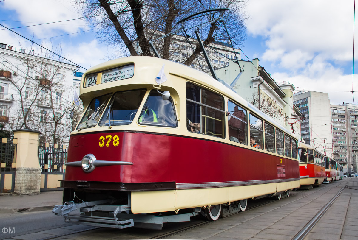 Москва, Tatra T2SU № 378; Москва — Парад к 118-летию трамвая 15 апреля 2017