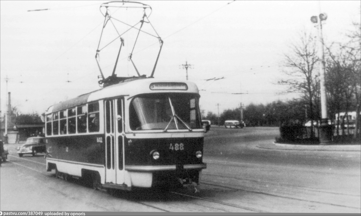 Москва, Tatra T3SU (двухдверная) № 488; Москва — Исторические фотографии — Трамвай и Троллейбус (1946-1991)