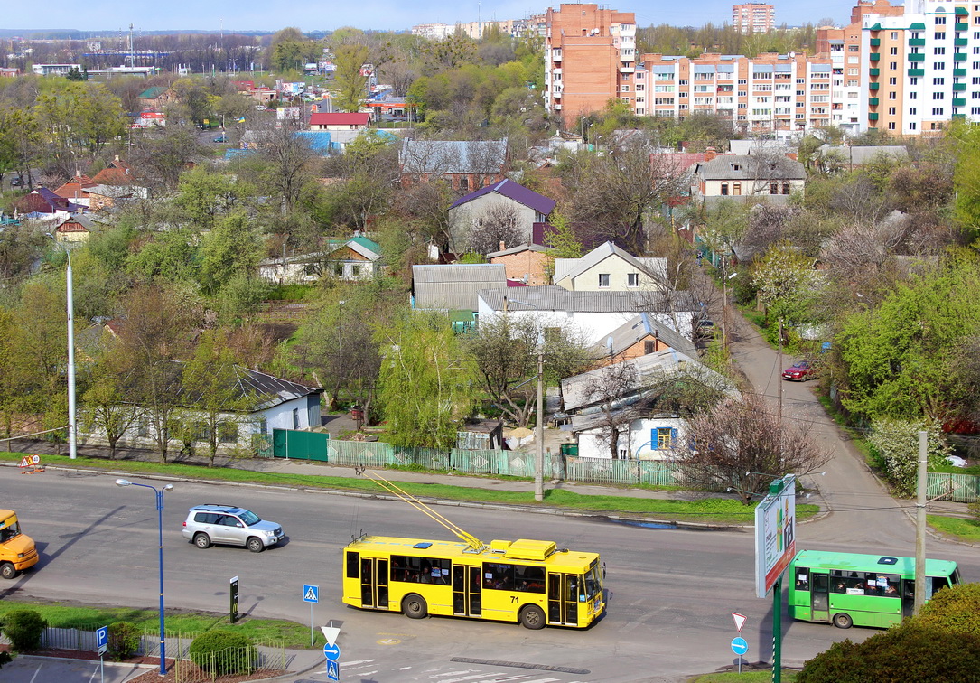 Полтава, ЮМЗ Т1Р (Т2П) № 71; Полтава — Тролейбусні лінії та кільця