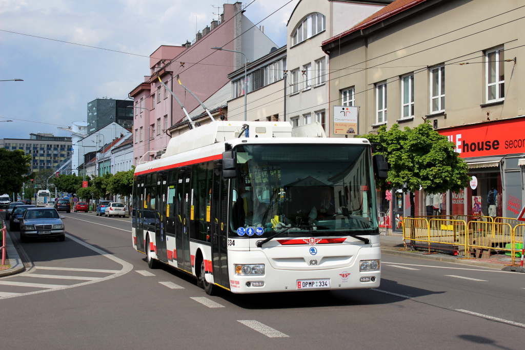 Pardubice, Škoda 30Tr SOR Nr 334; Pardubice — Celebration of the 65th anniversary of the operation of trolleybuses in Pardubice