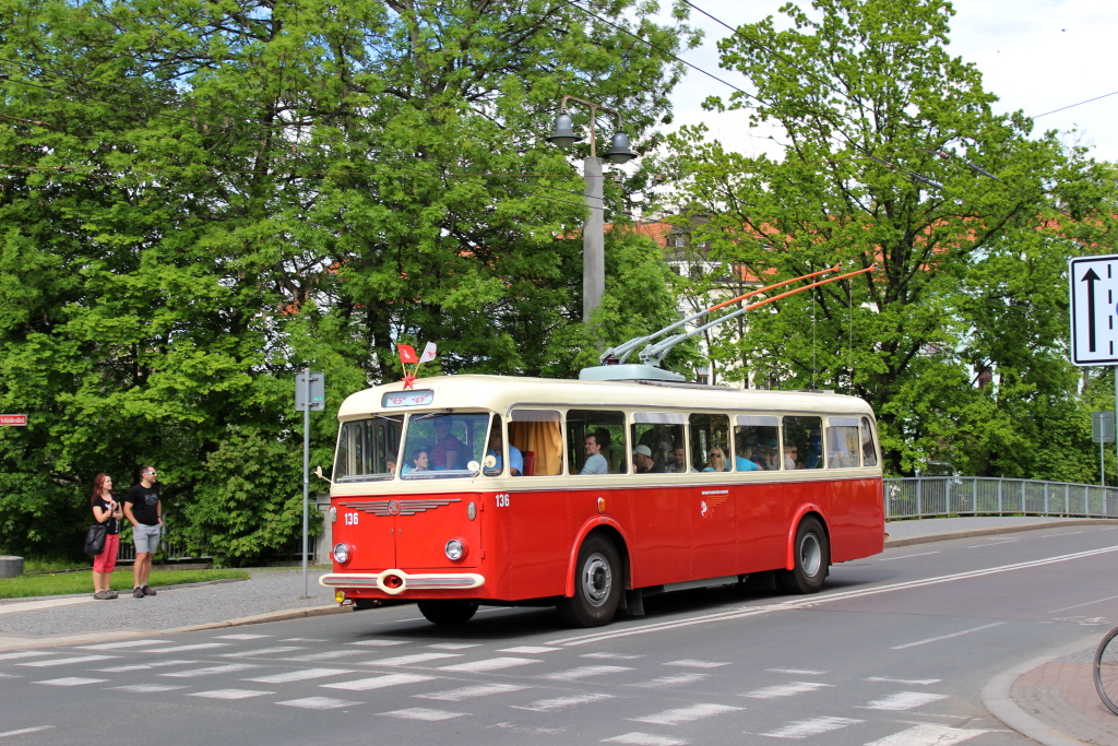 Pardubice, Škoda 8Tr9 № 136; Pardubice — Celebration of the 65th anniversary of the operation of trolleybuses in Pardubice