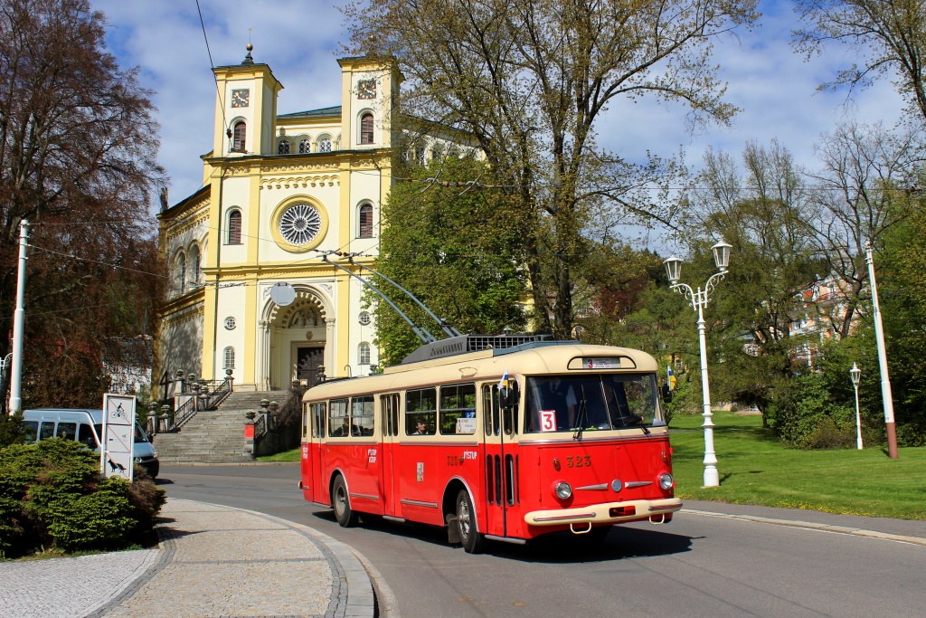 Plzeň, Škoda 9TrHT26 № 323; Mariánské Lázně — Trolleybusses from other cities • Trolejbusy z jiných měst