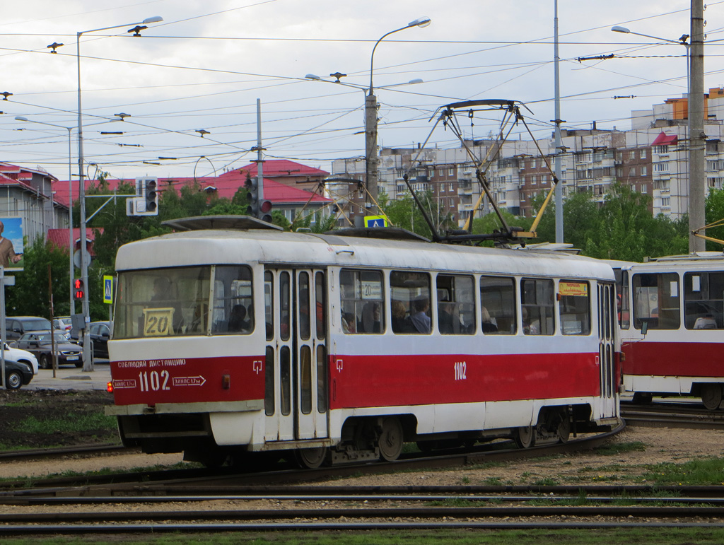 Самара, Tatra T3SU (двухдверная) № 1102