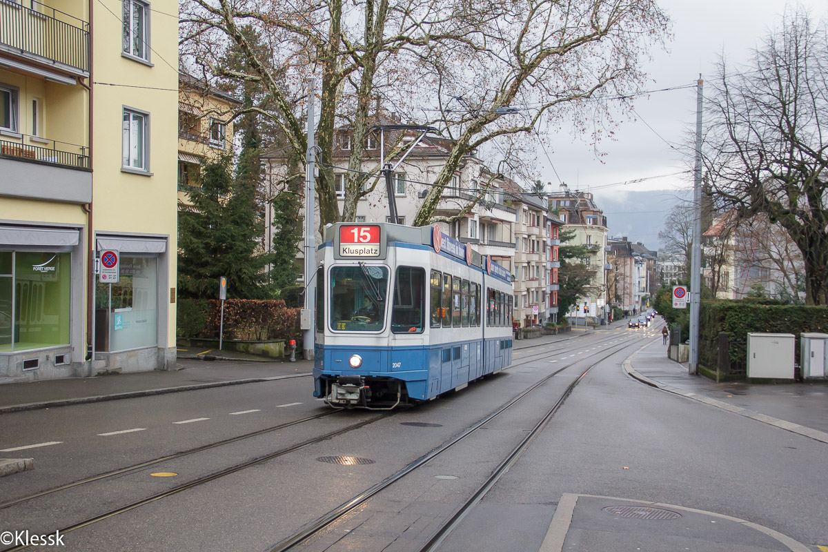 Zürich, SWP/SIG/BBC Be 4/6 "Tram 2000" nr. 2047