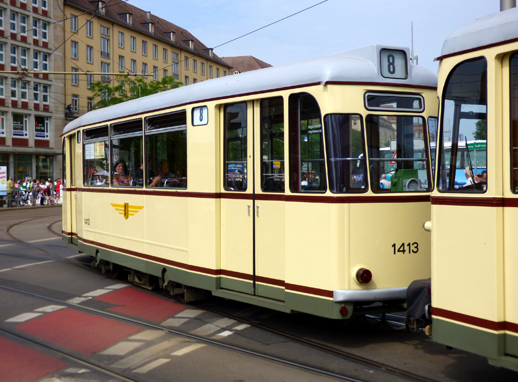 Дрезден, Gotha B57 № 1413 (251 309); Дрезден — 25 лет Трамвайного музея — 50 лет Татры (03.06.2017)