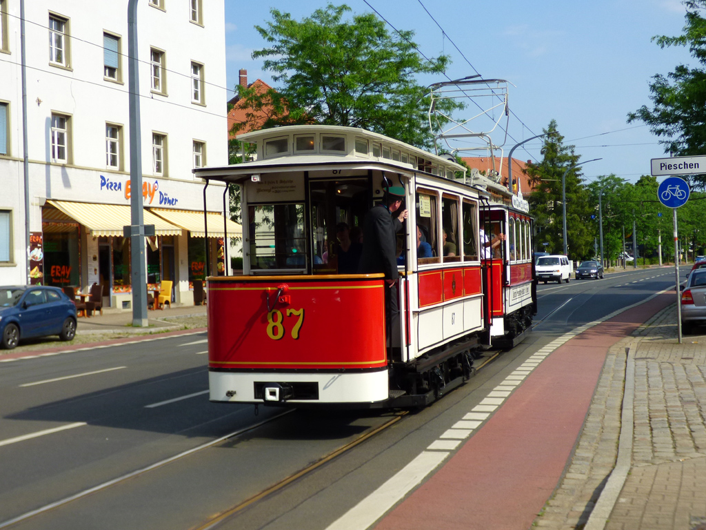 Дрезден, Двухосный прицепной Dresden № 87 (251 301); Дрезден — 25 лет Трамвайного музея — 50 лет Татры (03.06.2017)