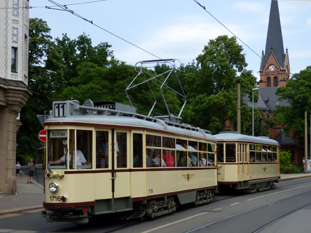 Dresden, Busch Großer Hecht # 1716 (201 303); Dresden — 25 years of tram museum — 50 years of Tatra (03.06.2017)