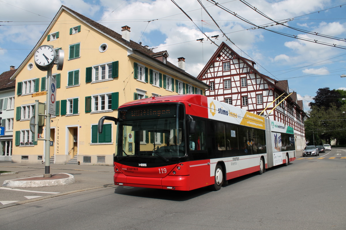 Winterthur, Hess SwissTrolley 3 (BGT-N1C) Nr. 119