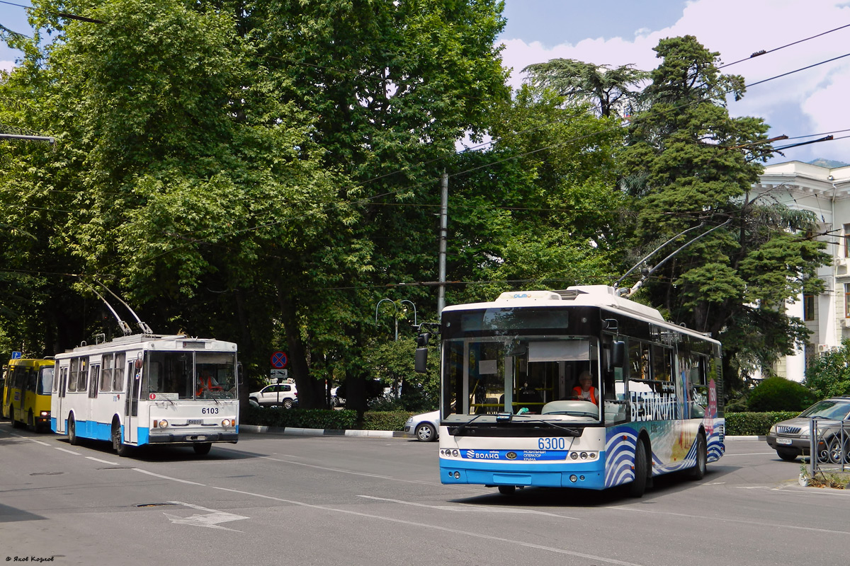 Крымский троллейбус, Богдан Т60111 № 6300; Крымский троллейбус, Škoda 14Tr89/6 № 6103