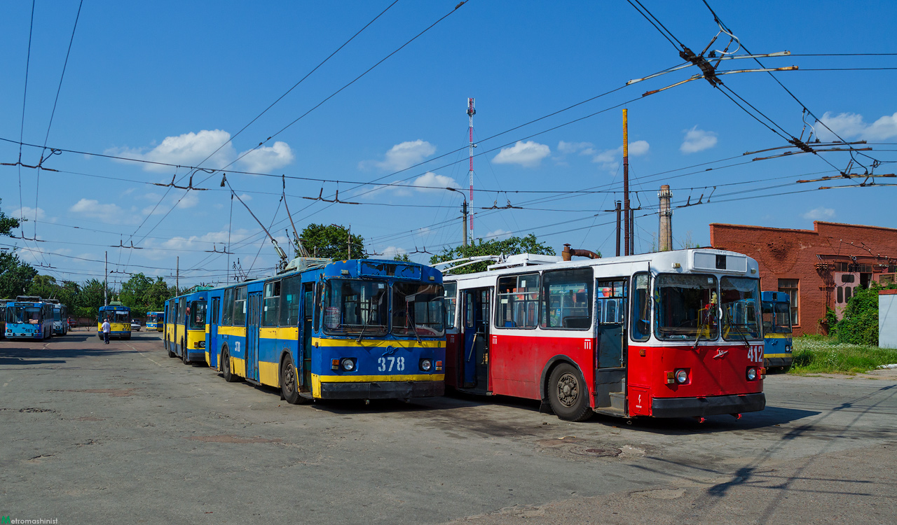 Tchernihiv, ZiU-682V-012 [V0A] N°. 378; Tchernihiv — Emergency situations; Tchernihiv — Trolleybus depot infrastructure