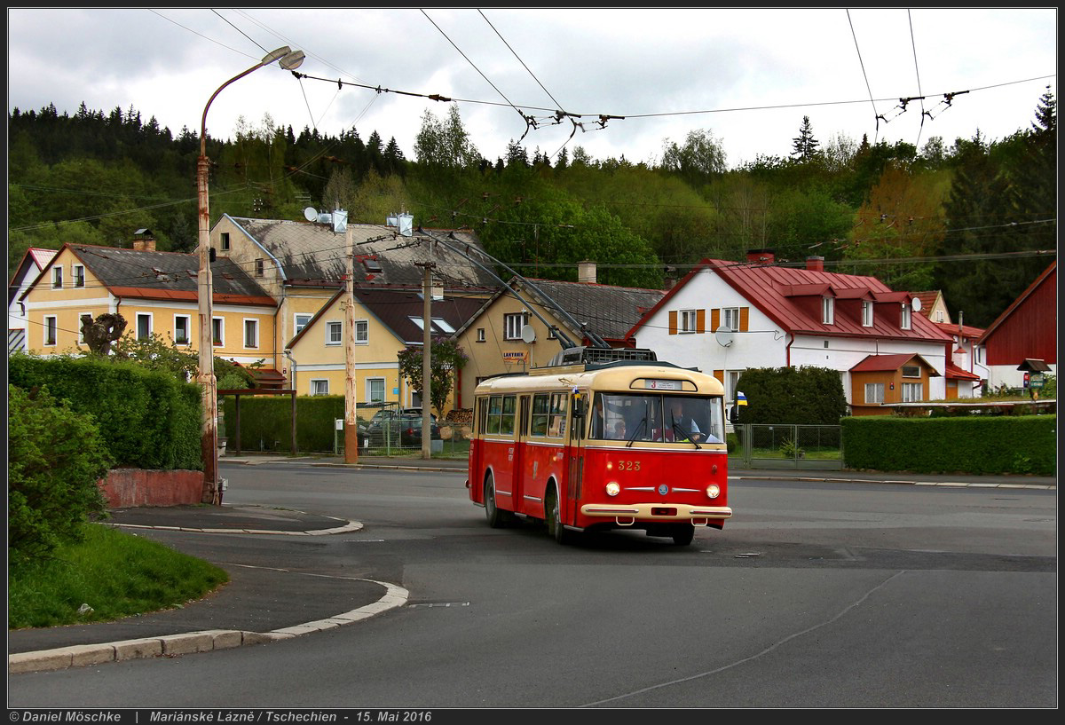Plzeň, Škoda 9TrHT26 č. 323; Mariánské Lázně — Trolleybusses from other cities • Trolejbusy z jiných měst