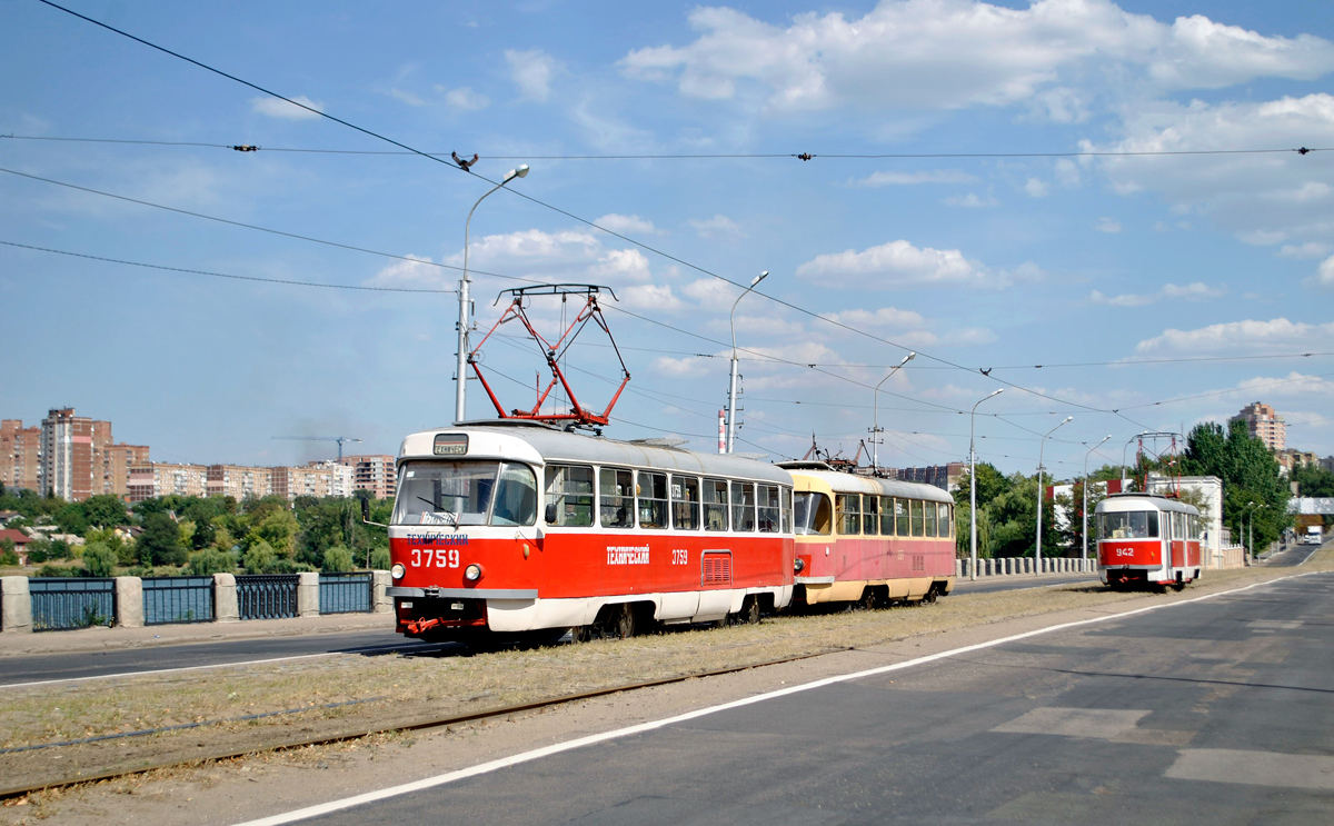 Донецк, Tatra T3SU (двухдверная) № 3759; Донецк, Tatra T3SU № 956 (3956)