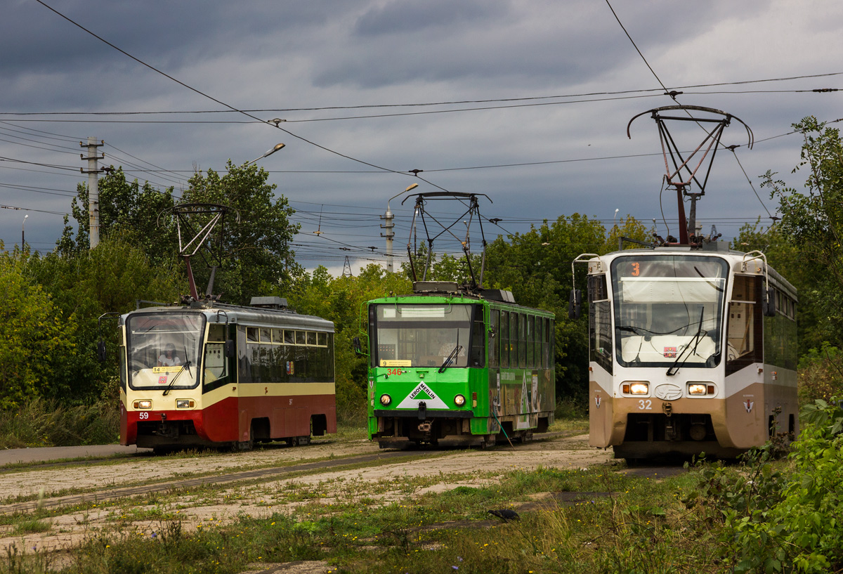 Tula, 71-619KT № 59; Tula, Tatra T6B5SU № 346; Tula, 71-619KT № 32