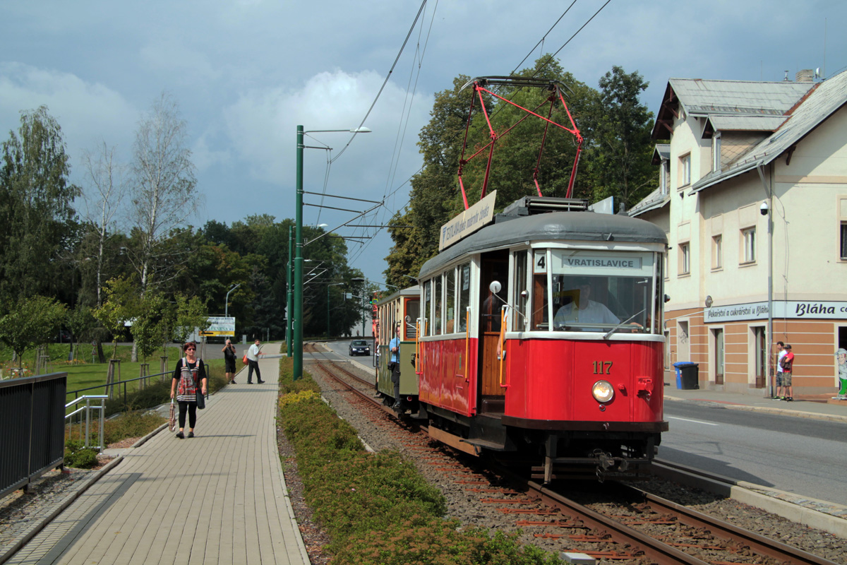 Reichenberg - Gablonz an der Neiße, Česká Lípa 6MT Nr. 117; Reichenberg - Gablonz an der Neiße — 120. Jubiläum der Reichenberger Strassenbahn