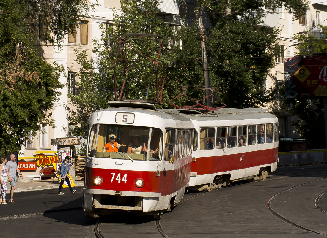 Самара, Tatra T3SU (двухдверная) № 744