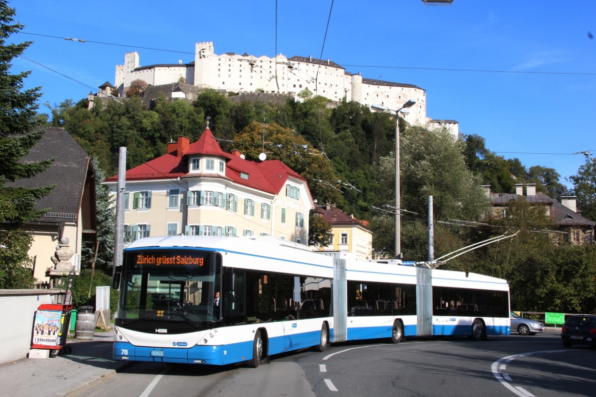 Salzburg, Hess lighTram (BGGT-N2D) nr. (78); Salzburg — Testing of three-section trolleybuses