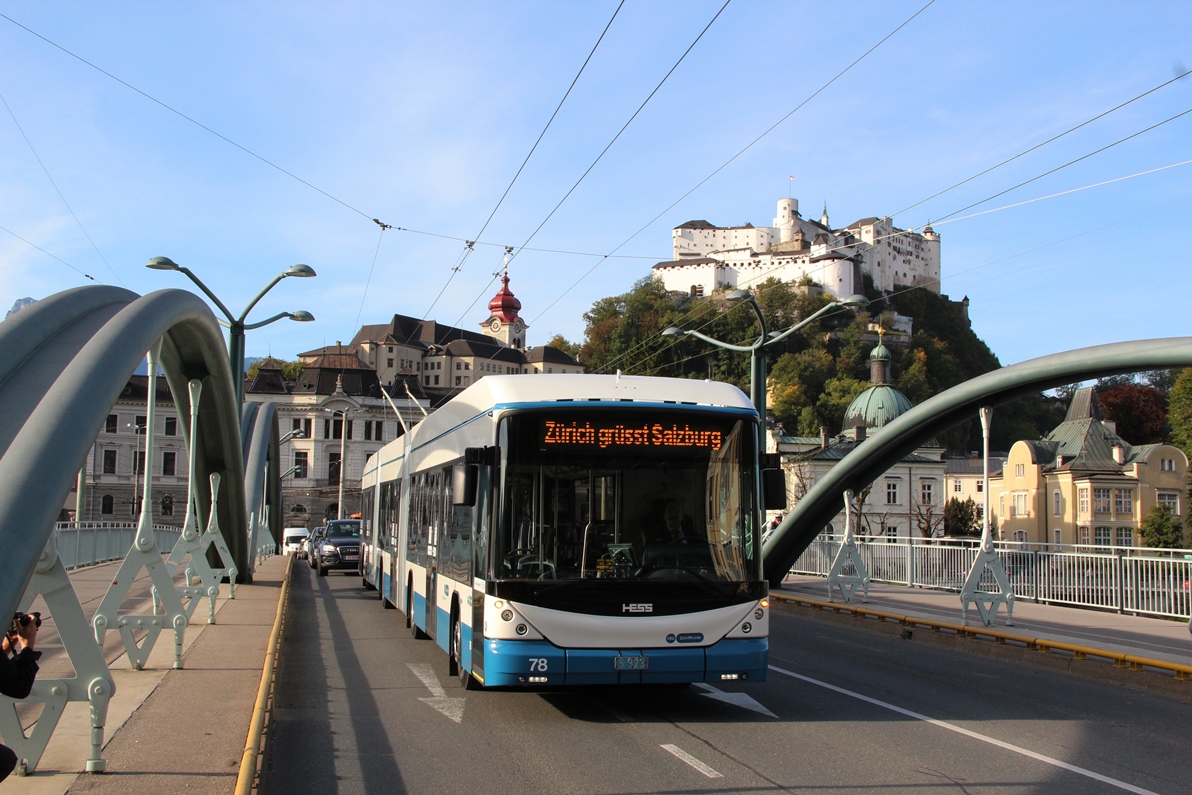 Salzburg, Hess lighTram (BGGT-N2D) # (78); Salzburg — Testing of three-section trolleybuses