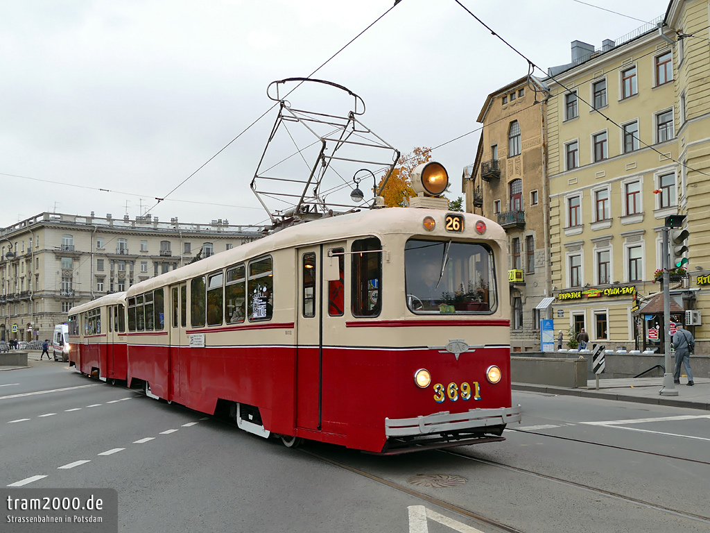 Санкт-Петербург, ЛМ-49 № 3691; Санкт-Петербург — Празднование 110-летия Петербургского трамвая