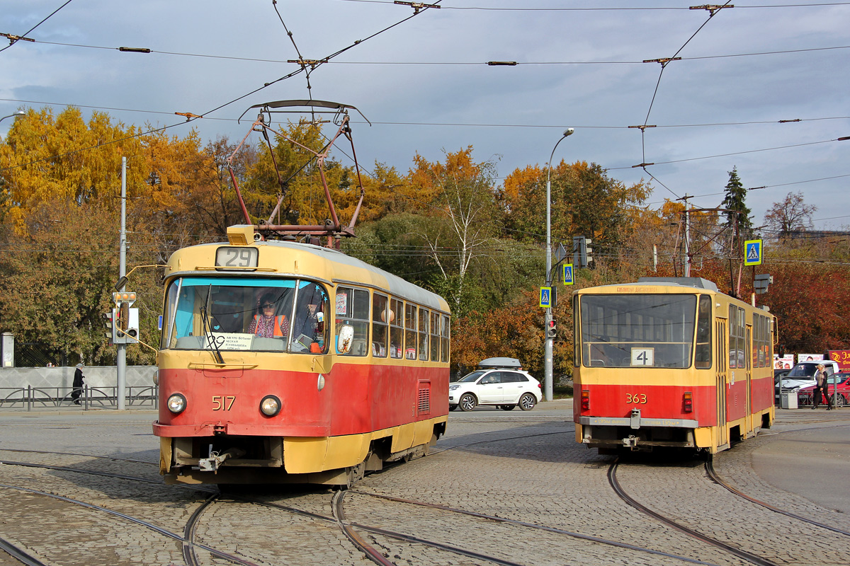 Yekaterinburg, Tatra T3SU (2-door) č. 517; Yekaterinburg, Tatra T6B5SU č. 363