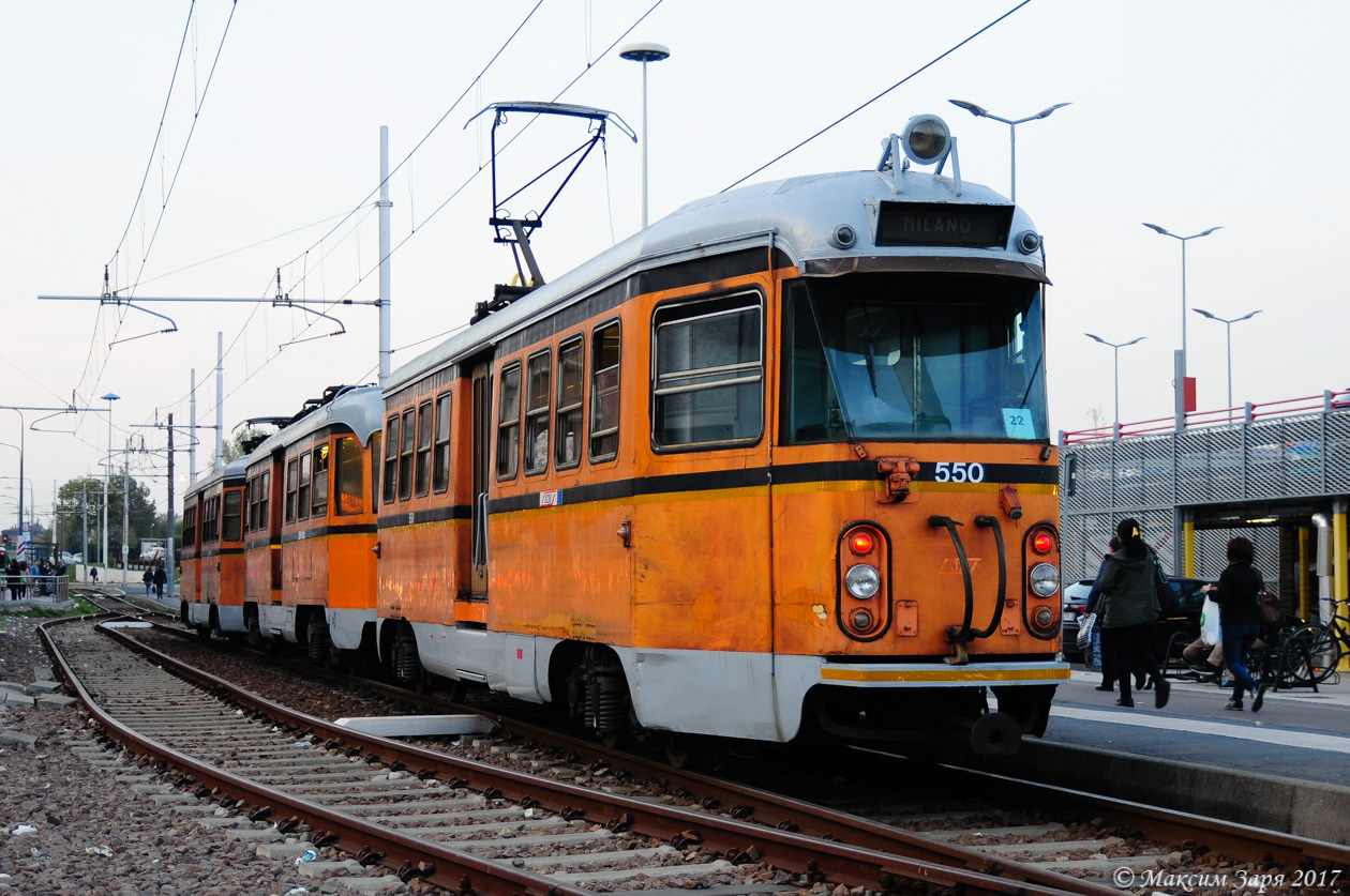 Mediolan, ATM Bloccati series 500-B Nr 550; Mediolan — Suburban tramway line "Comasina"-"Limbiate"
