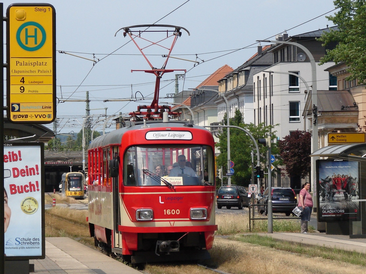 Лейпциг, Tatra T4D-M1 № 1600; Дрезден — 25 лет Трамвайного музея — 50 лет Татры (03.06.2017); Дрезден — Подвижной состав из другых городов