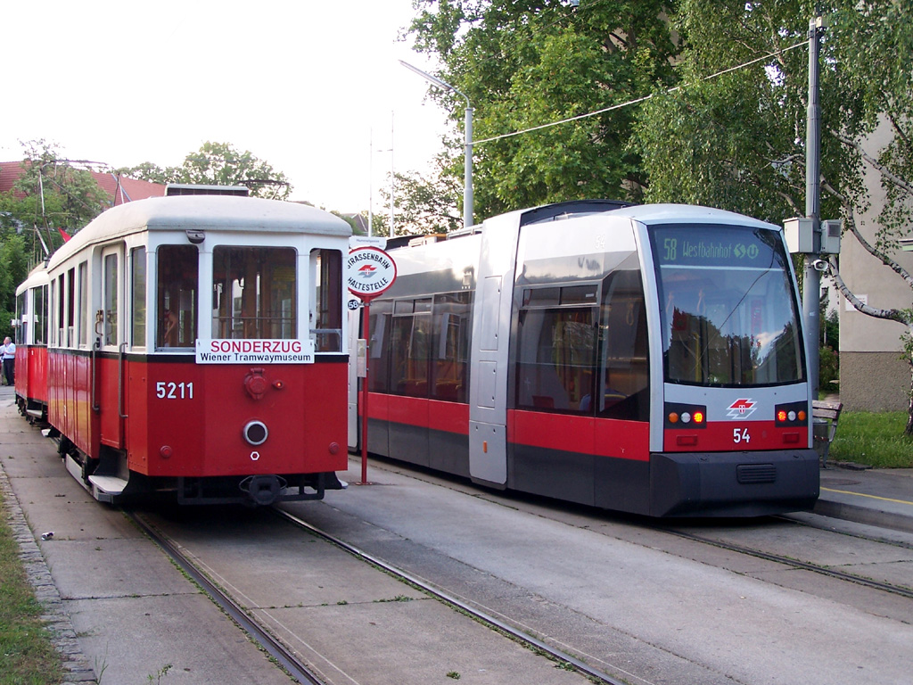 Вена, Simmering Type  m2 № 5211; Вена, Siemens ULF-A1 № 54; Вена — Поездка WTM — 23.06.2013.