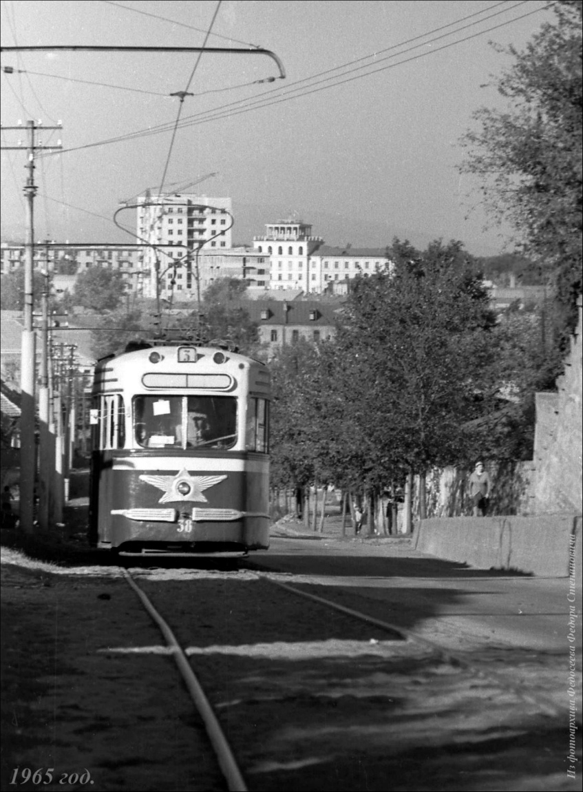 Vladikaukāza, KTM-1 № 38; Vladikaukāza — Old photos and post-cards — 2; Vladikaukāza — Shaldon tram line
