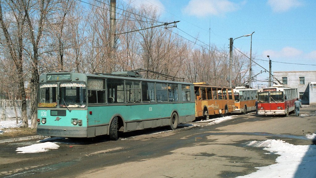 Karagandõ, ZiU-682G [G00] № 101; Karagandõ, ZiU-682V-013 [V0V] № 80; Karagandõ — Visit of transport enthusiasts 21.04.1998