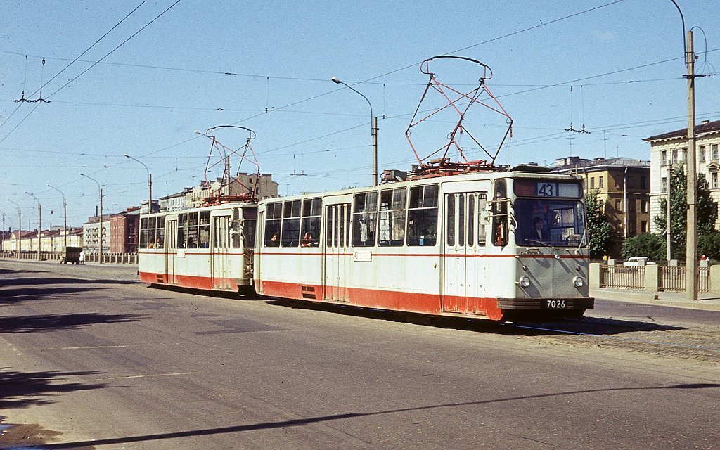 Санкт-Петербург, ЛМ-68М № 7026; Санкт-Петербург — Исторические фотографии трамвайных вагонов
