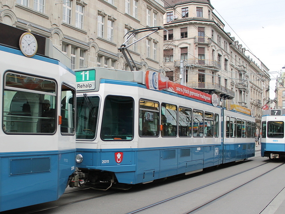 Zurich, SWS/SWP/BBC Be 4/6 "Tram 2000" № 2011