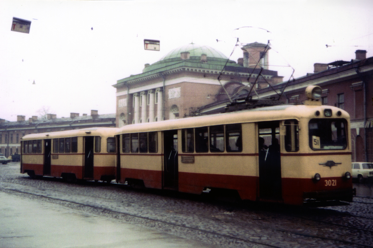 Санкт-Петербург, ЛМ-49 № 3021; Санкт-Петербург — Исторические фотографии трамвайных вагонов