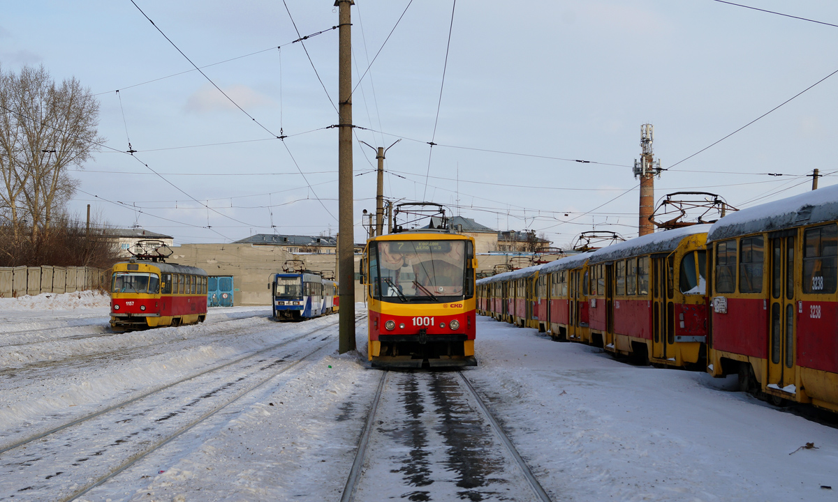 Barnaula, Tatra T3SU № 1157; Barnaula, Tatra B3DM GOH Barnaul № 1181; Barnaula, Tatra T6B5SU № 1001