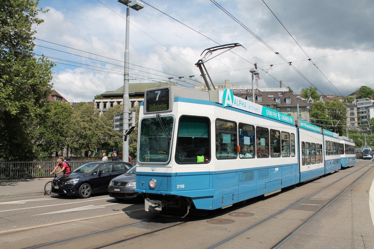 Цюрих, SWP/SIG/ABB Be 4/8 "Tram 2000 Sänfte" № 2119