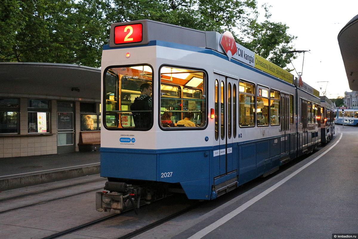 Zurych, SWS/SWP/BBC Be 4/6 "Tram 2000" Nr 2027