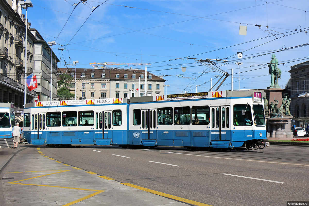 Zurich, SWP/SIG/BBC Be 4/6 "Tram 2000" № 2083