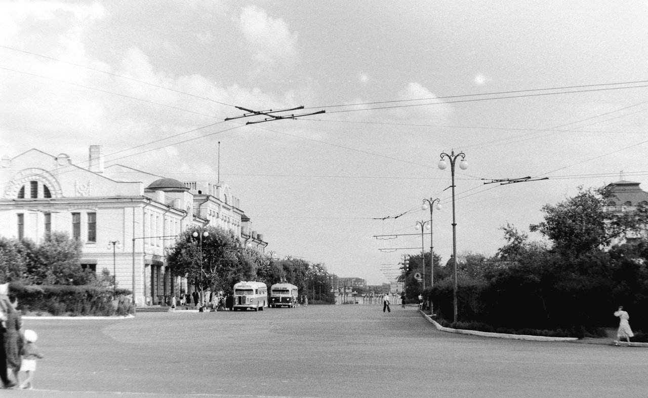 Omsk — Historical photos; Omsk — Trolley line — Right Bank