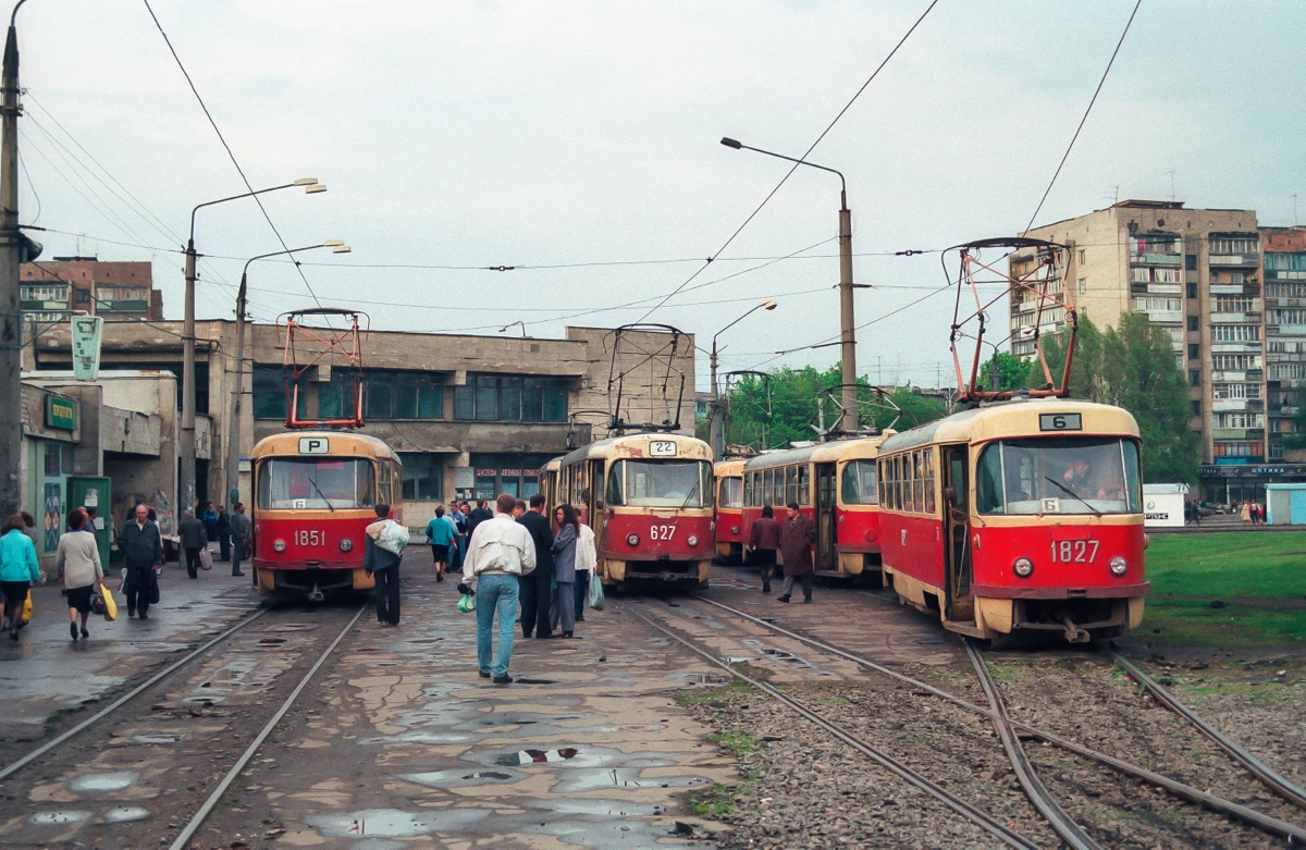 Харьков, Tatra T3SU (двухдверная) № 1851; Харьков, Tatra T3SU № 627; Харьков, Tatra T3SU (двухдверная) № 1827