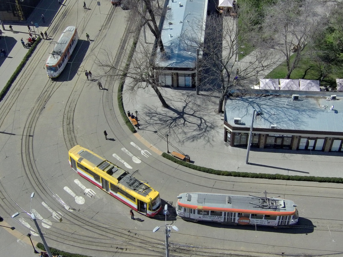 Odessza, T3 KVP Od — 3144; Odessza, Tatra T3SU — 4061; Odessza — Aerial Views