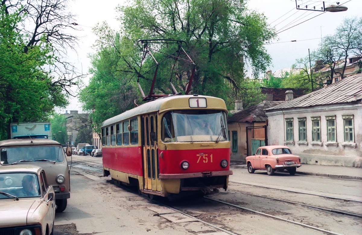 Донецк, Tatra T3SU (двухдверная) № 751; Донецк — Фотографии Штефана Шпенглера — 30.04-1.05.1999